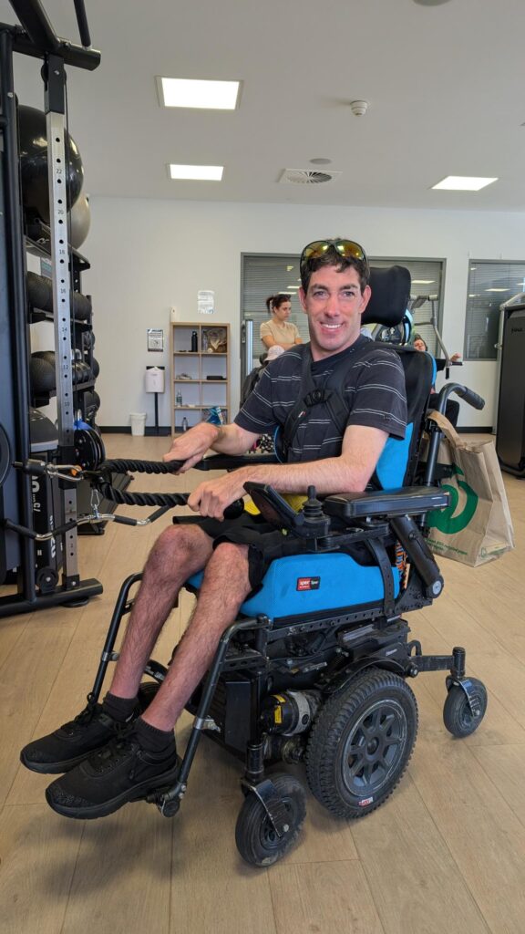 Mitch Using Gym Equipment