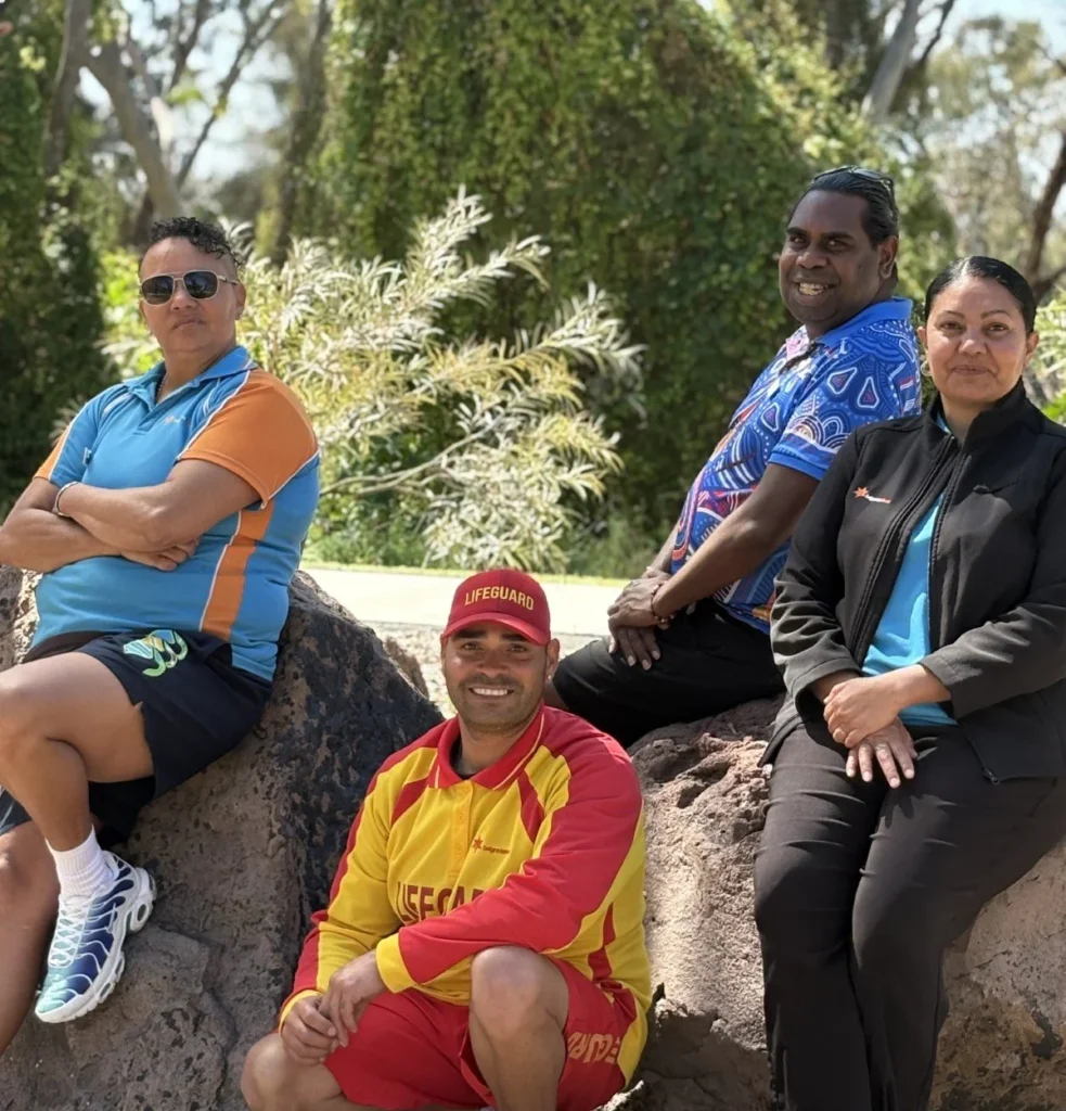 Pictured: Belgravia Leisure team members Tabitha, Wayne, Clinton (Mr Day) & Jen filming for CultureWise.