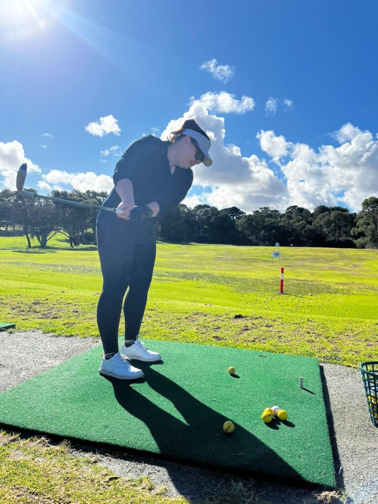 Cassie Fletcher Pictured Teeing Off