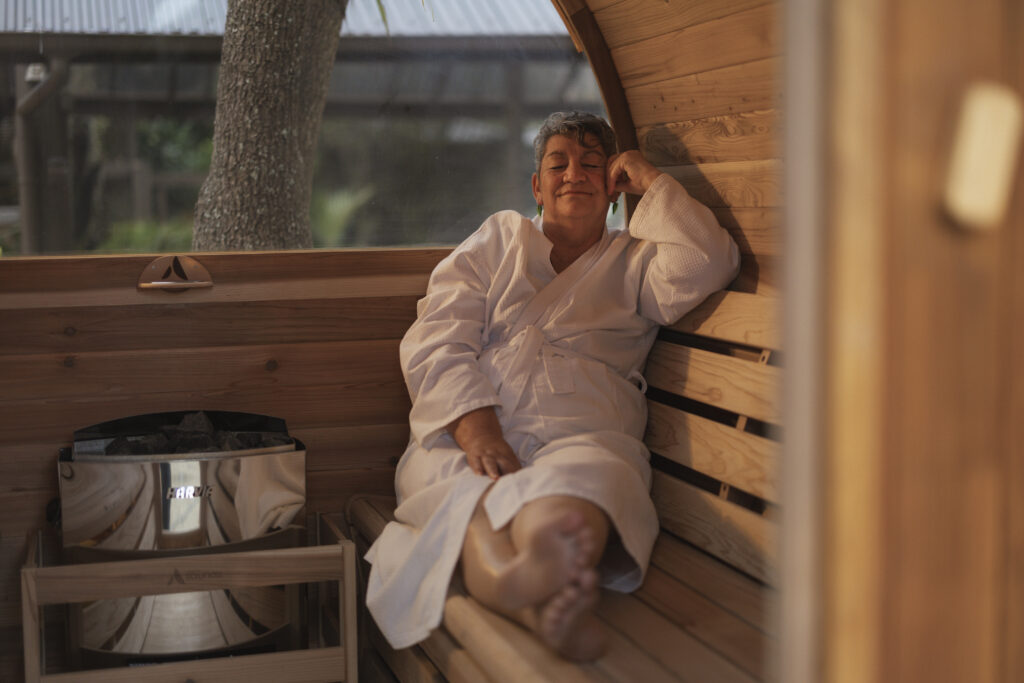 Female Inside Sauna 1