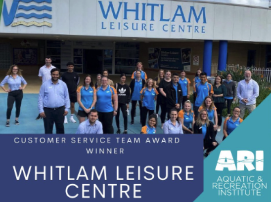 Customer service team at Whitlam Leisure Centre win Aquatic & Recreation Institute award