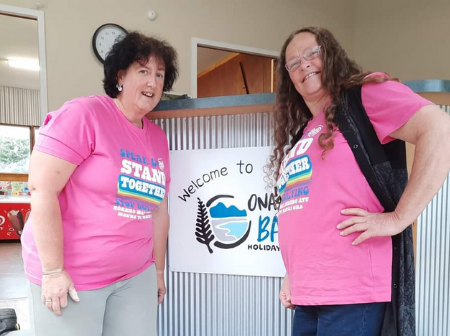 Onaero Bay Holiday Park NZ support Pink Shirt Day to Speak Up, Stand Together, Stop Bullying