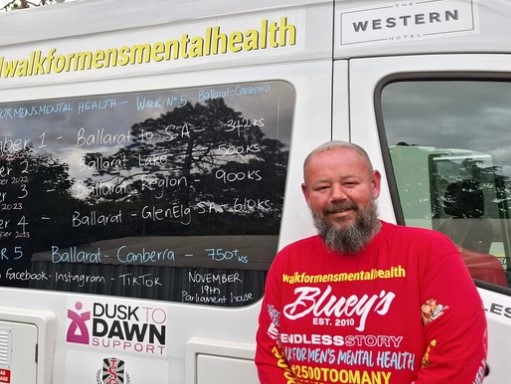 Alan’s 750km walk for Men’s Mental Health stops over in Yass Valley Caravan Park