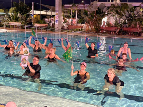 Locals dive into cardio and choreography for a cause at SWELL’s Aquathon