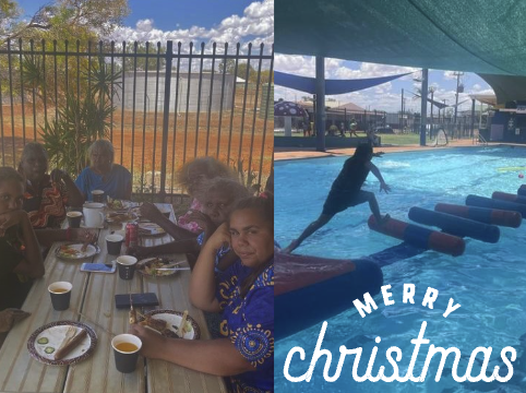 Wiluna community enjoys BBQ Christmas pool party at Wiluna Public Swimming Pool